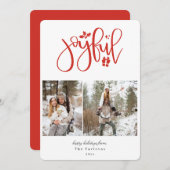赤いエレガントうれしそうな写真 シーズンカード (正面/裏面)