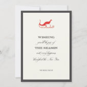 赤いエレガントそり企業のホリデイグリーティングカード シーズンカード (正面)