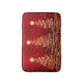 赤いエレガントなクリスマスのきらめくな木 バスマット (正面縦)