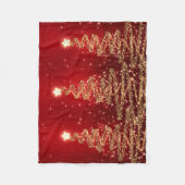 赤いエレガントなクリスマスのきらめくな木 フリースブランケット (正面)