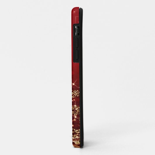 赤いエレガントなクリスマスのきらめくな木 Case-Mate iPhoneケース (裏面/左)