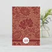 赤いエレガントなレトロな結婚記念日の招待状 招待状 (スタンド正面)