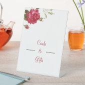 赤いエレガントウェディングカードとギフト 台座サイン (インサイチュ)