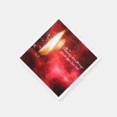 赤いエレガントキャンドルの燃え上がり スタンダードカクテルナプキン (角)