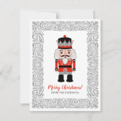 赤いエレガントクリスマスくるみ割り シーズンカード (正面)