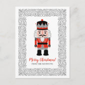 赤いエレガントクリスマスくるみ割り シーズンポストカード (正面)