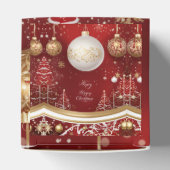 赤いエレガントクリスマスツリーとボールホリデー フェイバーボックス (上部)