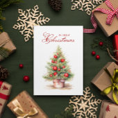 赤いエレガントクリスマスツリーの水の色のカスタム写真 シーズンカード