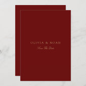 赤いエレガントクリスマスデコールは日付カードを保存 案内状 (正面/裏面)