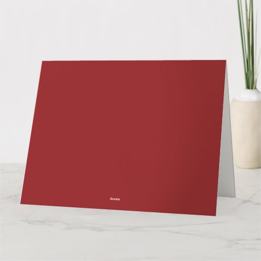 赤いエレガントクリスマスフォトホリデー カード (裏面)