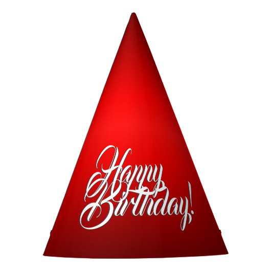 赤いエレガントグラデーションw文字 パーティーハット (正面)