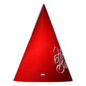 赤いエレガントグラデーションw文字 パーティーハット (左)