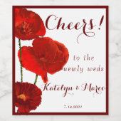 赤いエレガントケシ ワインラベル (シングルラベル)