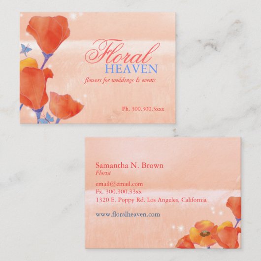 赤いエレガントケシ 名刺 (正面/裏面)