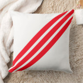 赤いエレガントストライプオンホワイト クッション (ブランケット)