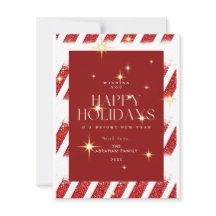 赤いエレガントストライプクリスマスきらめくの非写真