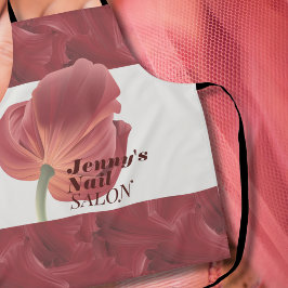 赤いエレガントチューリスタイリッシュップ抽象芸術パターン エプロン