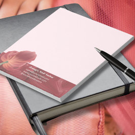 赤いエレガントチューリスタイリッシュップ抽象芸術パターン ノートパッド