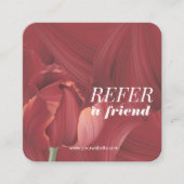 赤いエレガントチューリスタイリッシュップ抽象芸術パターン 紹介カード (正面)