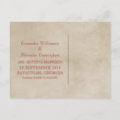 赤いエレガントデコ日付はがきを保存 案内ポストカード (裏面)