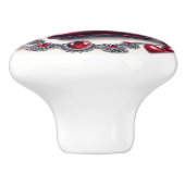 赤いエレガントハイヒールとさくらんぼ セラミックノブ (側面)