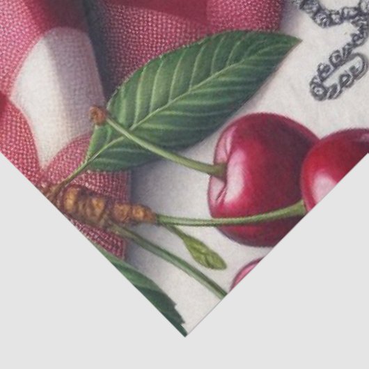 赤いエレガントハイヒールとさくらんぼ 薄葉紙 (詳細)