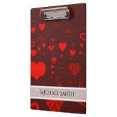 赤いエレガントハートパタモダンーン#2 クリップボード (左)