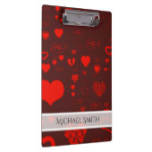 赤いエレガントハートパタモダンーン#2 クリップボード (右)