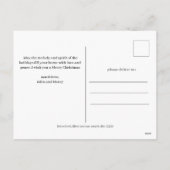 赤いエレガントバッファローのプレイドクリスマスカップルの写真 シーズンポストカード (裏面)