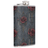 赤いエレガントバラのヴィンテージゴシック模様 フラスク (右)