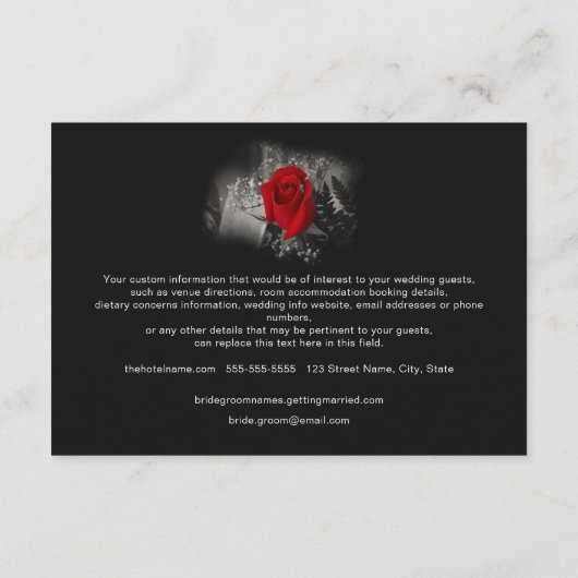 赤いエレガントバラの情報エンクロージャカード エンクロージャーカード (裏面)