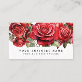 赤いエレガントバラの花フローラ 名刺 (正面)