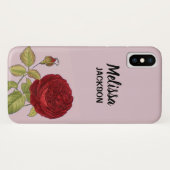 赤いエレガントバラの花 Case-Mate iPhoneケース (裏面(横))