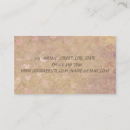 赤いエレガントバラの落ち葉る 名刺 (裏面)