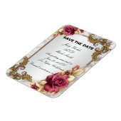 赤いエレガントバラは日付磁石を保存 マグネット (左側)