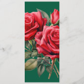 赤いエレガントバラ結婚ズのメニュー メニュー (裏面)