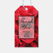 赤いエレガントバラ赤い花フローラ ギフトタグ (正面)