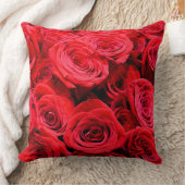 赤いエレガントバラ赤い花フローラ クッション (ブランケット)