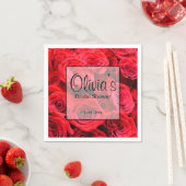 赤いエレガントバラ赤い花フローラ スタンダードカクテルナプキン (インサイチュ)