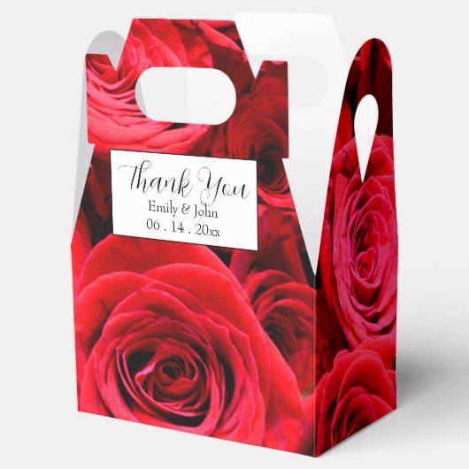 赤いエレガントバラ赤い花フローラ フェイバーボックス (オープン)