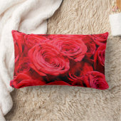 赤いエレガントバラ赤い花フローラ ランバークッション (ブランケット)