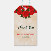 赤いエレガントバラ ギフトタグ (正面)