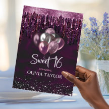 赤いエレガントピンクのドリップスグリッターバルーン甘い16 i