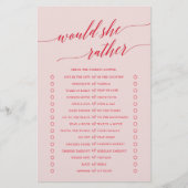 赤いエレガントピンクの書道は彼女はむしろゲームだろう チラシ (正面)