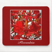 赤いエレガントフローラのエレガント花がパーソナライズ マウスパッド (正面)