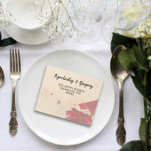 赤いエレガントフローラポピーon Cream Coule写真 オールインワン招待状