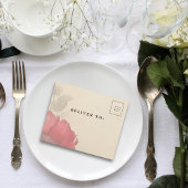 赤いエレガントフローラポピーon Cream Coule写真 オールインワン招待状