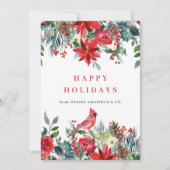 赤いエレガントフローラ企業のビジネスロゴ シーズンカード (正面)