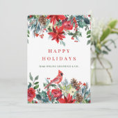 赤いエレガントフローラ企業のビジネスロゴ シーズンカード (スタンド正面)