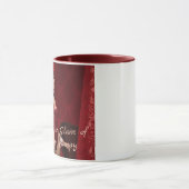 赤いエレガントベルベットのカーテンにバニーガール マグカップ (中央)